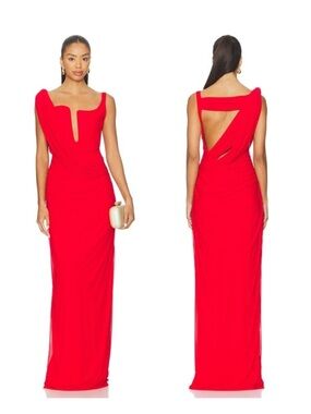 berta dress in burgundy deme by gabriella DEME by Gabriella Berta Halter Dress Burgundy Sweetheart neckline S $425 msrp